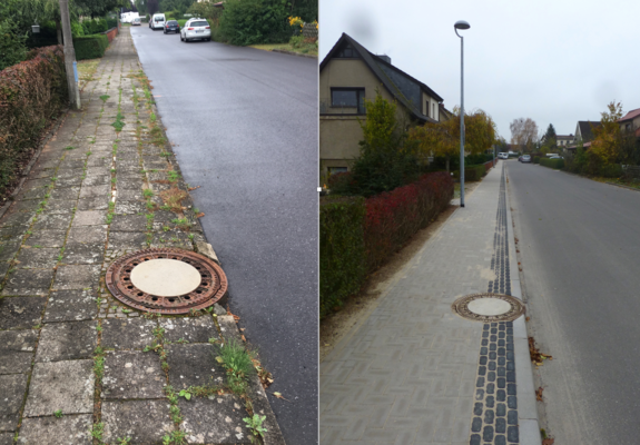 Erst kürzlich wurde der Gehweg in der Eichenstraße saniert