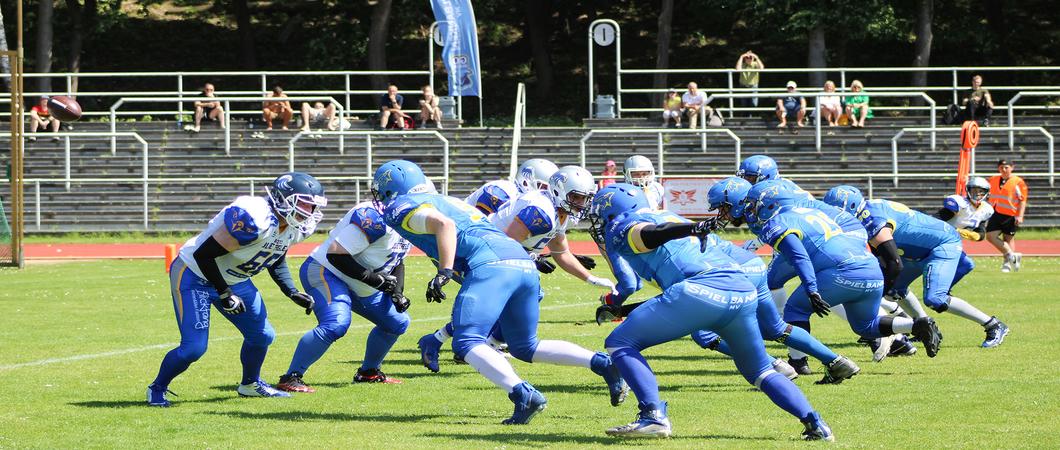 Die Mecklenburg Bulls haben im September zwei Heimspiele im Stadion am Lambrechtsgrund, Foto: Rilana Frey