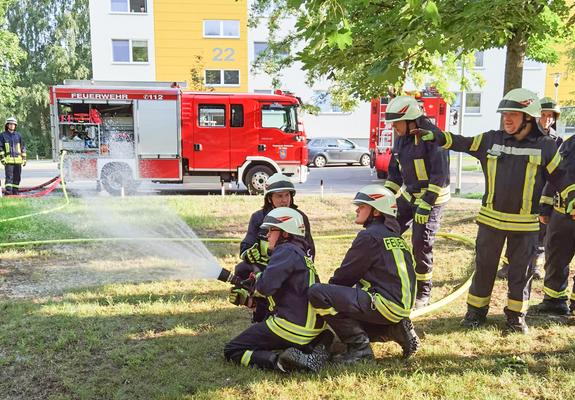 Übung mit Strahlrohr