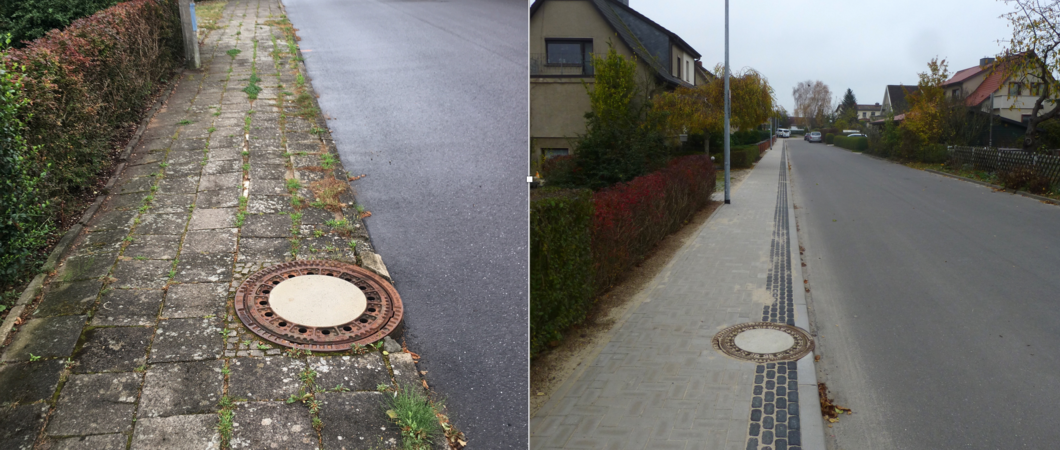 Erst kürzlich wurde der Gehweg in der Eichenstraße saniert