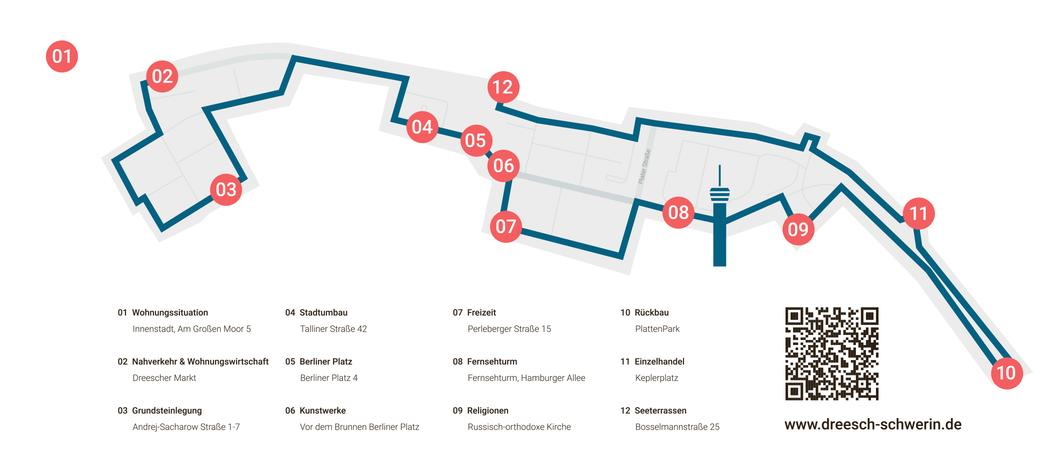 Ab 8. Mai, zum Tag der Städtebauförderung, können Spaziergänger und Radfahrer die Stadtteile Großer Dreesch, Neu Zippendorf und Mueßer Holz neu erleben.