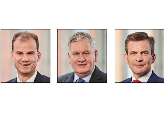 Kai Lorenzen, Joachim Ziegler und Björn Mauch Vorstandsvorsitzender, Vorstandsmitglied und Stellvertretendes Vorstandsmitglied der Sparkasse Mecklenburg-Schwerin